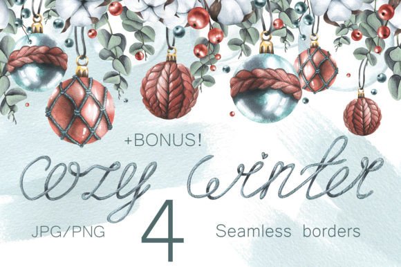 Cozy Winter Watercolor Seamless Borders: Illustrations Review