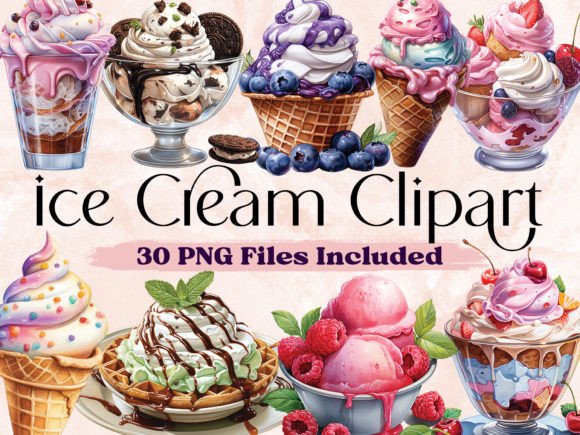 Ice Cream Watercolor Clipart Bundle Review