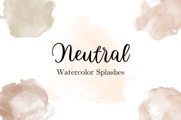 Neutral Watercolor Splashes: Illustrations for Branding