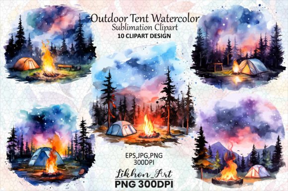 Outdoor Tent Watercolor Sublimation Illustrations Review