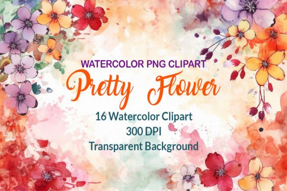 Pretty Watercolor Flower Clipart: Illustrations for Selling