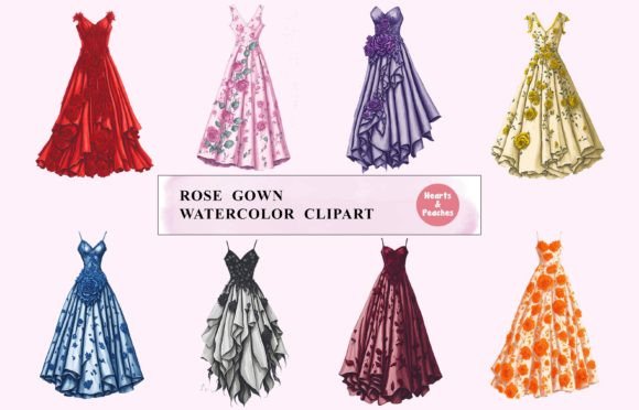 Rose Gown Watercolor Clipart: Elegant Illustrations Review