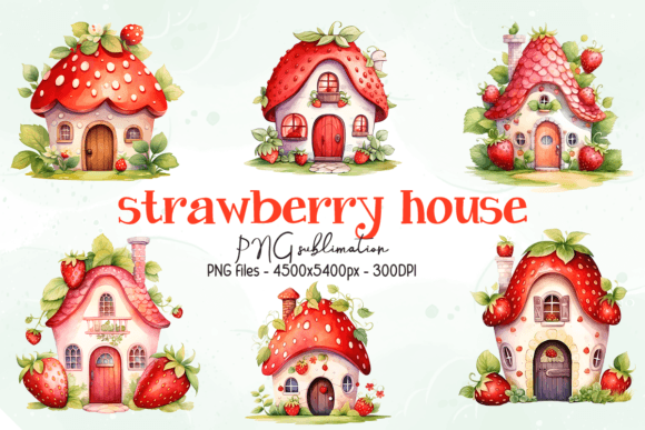 Strawberry House Watercolor Clipart: Illustrations Review