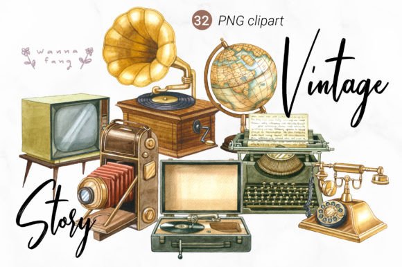Vintage Watercolor Illustrations: A Brand Asset Review