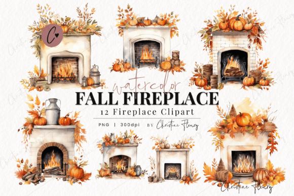 Watercolor Fall Fireplace Clipart: Illustrations Review