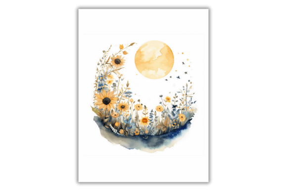 Watercolor Floral Moon Art Print: Illustrations Review
