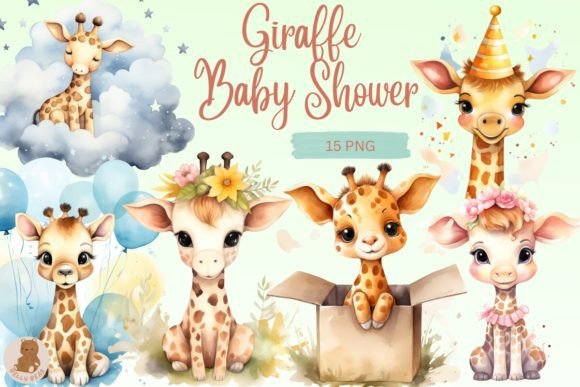 Watercolor Giraffe Baby Shower Illustrations Review