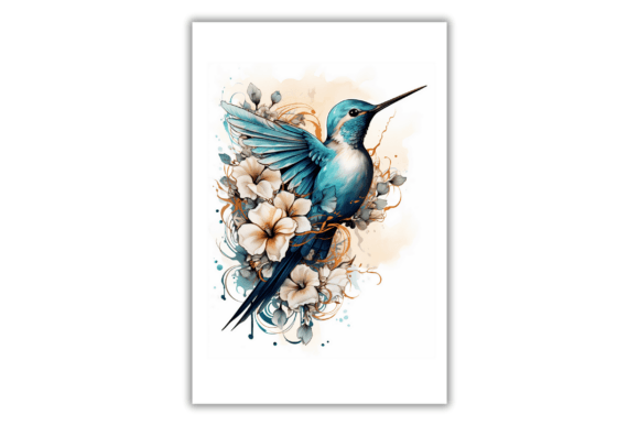 Watercolor Hummingbird Illustrations for Crafting