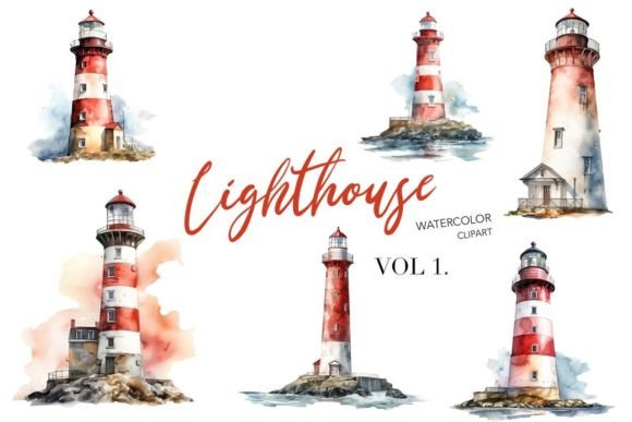 Watercolor Lighthouse Clipart: Editorial Illustrations Review