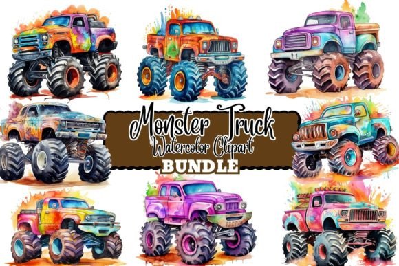 Watercolor Monster Truck Clipart: Illustrations Review